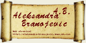 Aleksandra Branojević vizit kartica